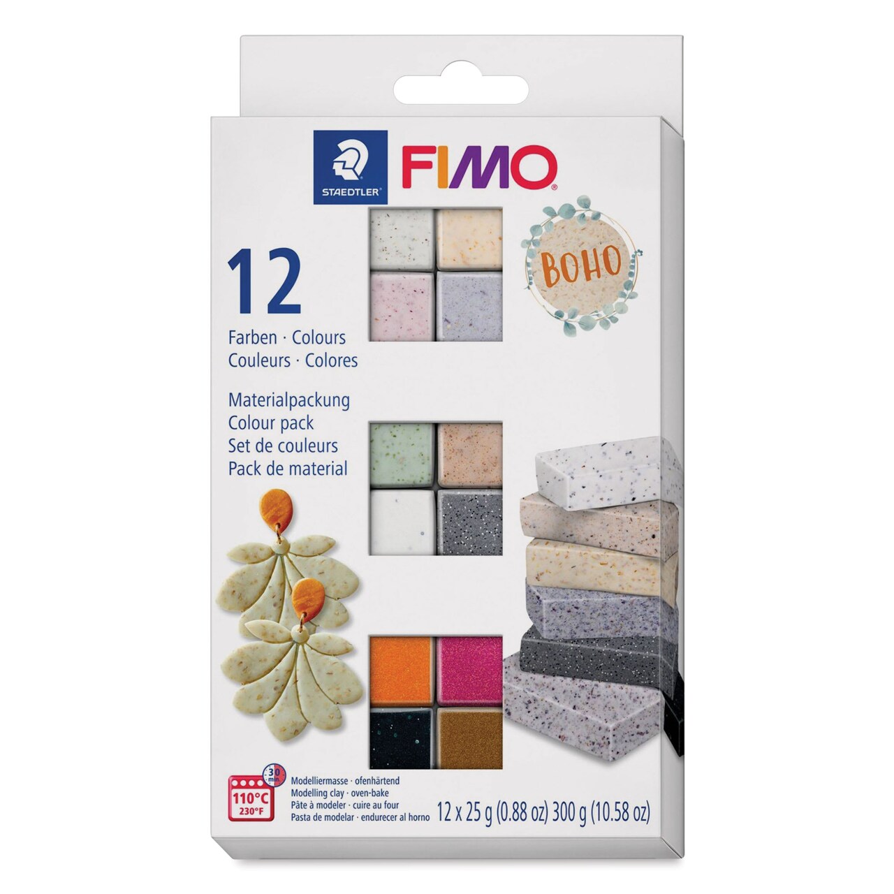 Staedtler Fimo Effect Botanical Polymer Clay - Set of 12, Boho